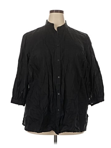 Lauren by Ralph Lauren 3/4 Sleeve Button-Down Shirt (view 1)
