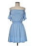 Express Solid Blue Casual Dress Size M - photo 1