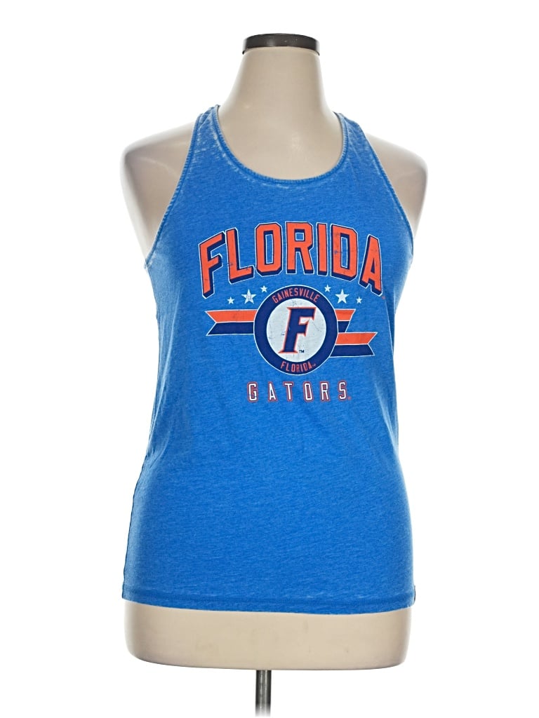 Pre-owned League Tank Top Blue Halter Neckline Tops