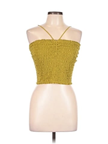 Madewell Poplin Smocked Halter Crop Top (view 1)