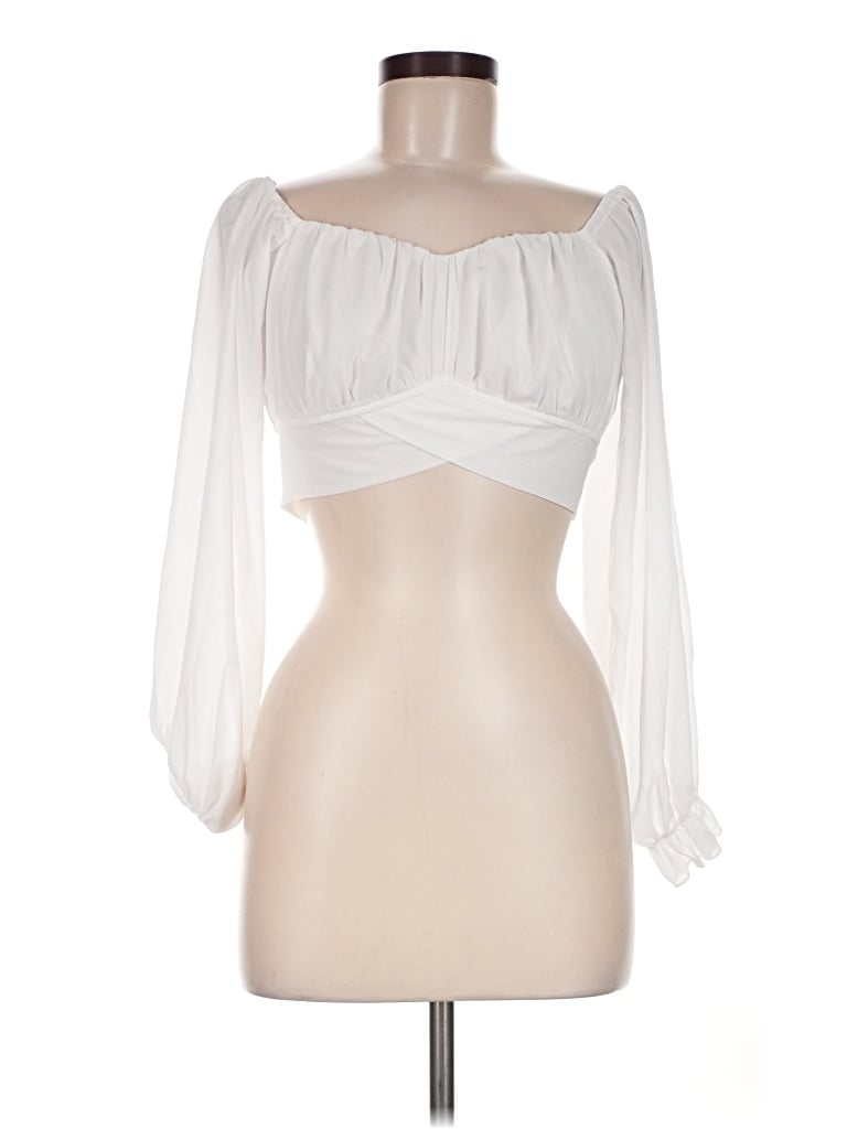 Pre-owned Lyaner 3/4 Sleeve Blouse In White