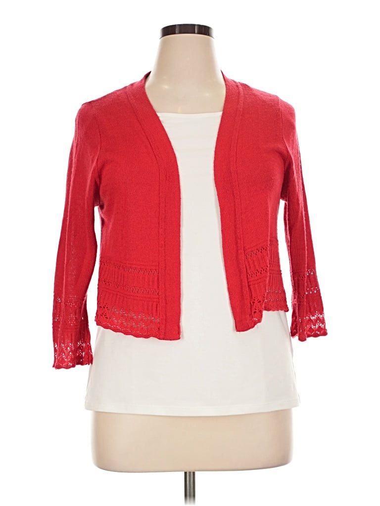 Pre-owned Notations Cardigan Sweater In Red