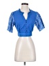 Solitaire Blue Short Sleeve Blouse Size S - photo 1