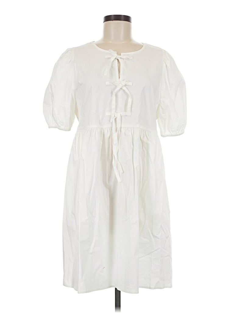 Pre-owned Chetta B Casual Dress In White
