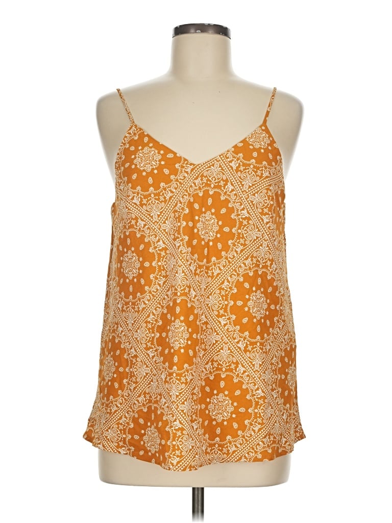 Pre-owned Olivia Grey Sleeveless Blouse In Orange