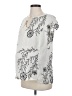 a:glow 100% Rayon Silver Short Sleeve Blouse Size XS Maternity - photo 1