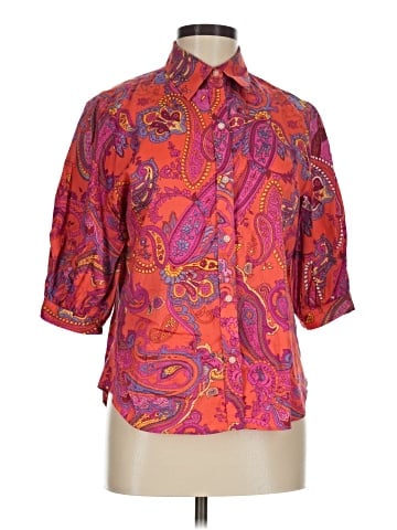 Lauren by Ralph Lauren 3/4 Sleeve Button-Down Shirt (view 1)
