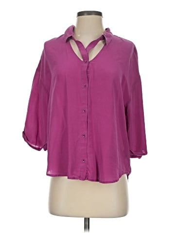 Maeve 3/4 Sleeve Silk Top (view 1)