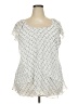Roz & Ali 100% Polyester Silver Short Sleeve Blouse Size 3X - photo 1