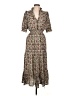 Max Studio Paisley Brown Casual Dress Size L - photo 1