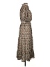 Max Studio Paisley Brown Casual Dress Size L - photo 4