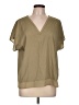 DKNY 100% Polyester Tan Short Sleeve Blouse Size L - photo 1