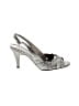 Gianni Bini 100% Leather Metallic Silver Heels Size 6 1/2 - photo 1