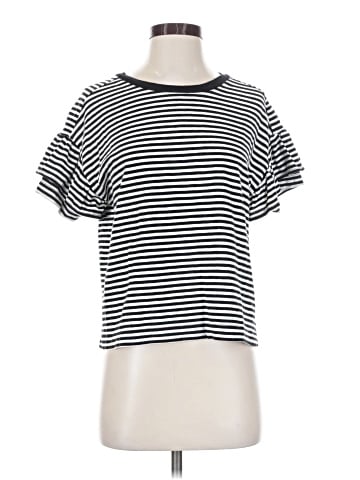Madewell Ruffle-Sleeve Tee in Stripe (view 1)