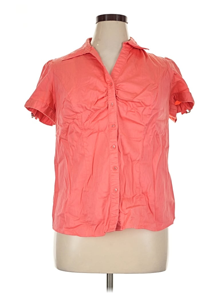 Pre-owned Lane Bryant Outlet Short Sleeve Blouse In Orange