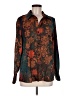 Unbranded 100% Polyester Floral Brown Long Sleeve Blouse Size M - photo 1
