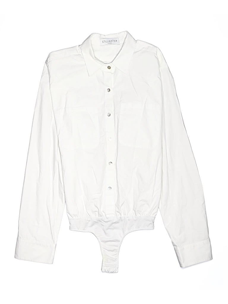Pre-owned Stillwater Long Sleeve Blouse In White