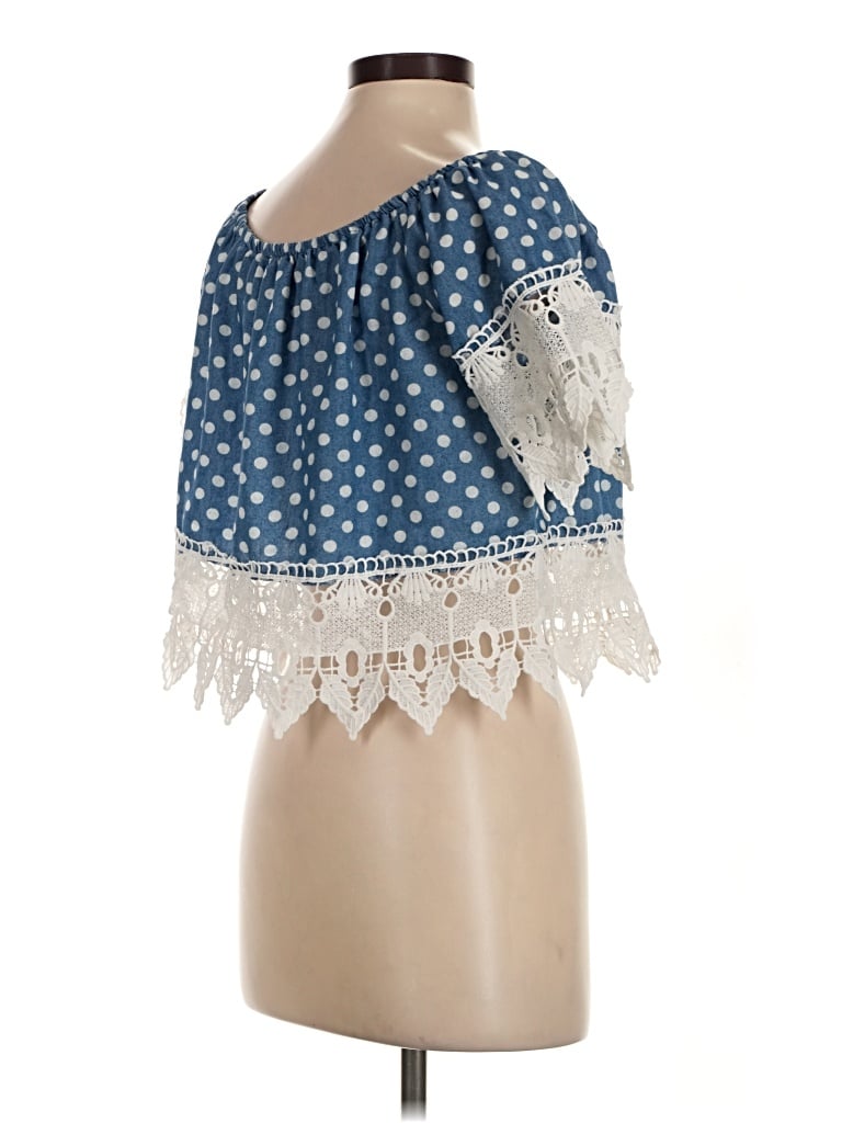Pre-owned Iris 3/4 Sleeve Blouse In Blue