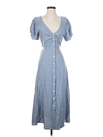 Madewell Leedra Button-Front Midi Dress in Dot (view 1)