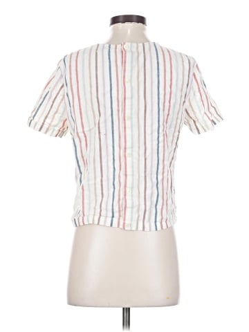 Madewell Button-Back Tie Tee in Rainbow Stripe (view 2)