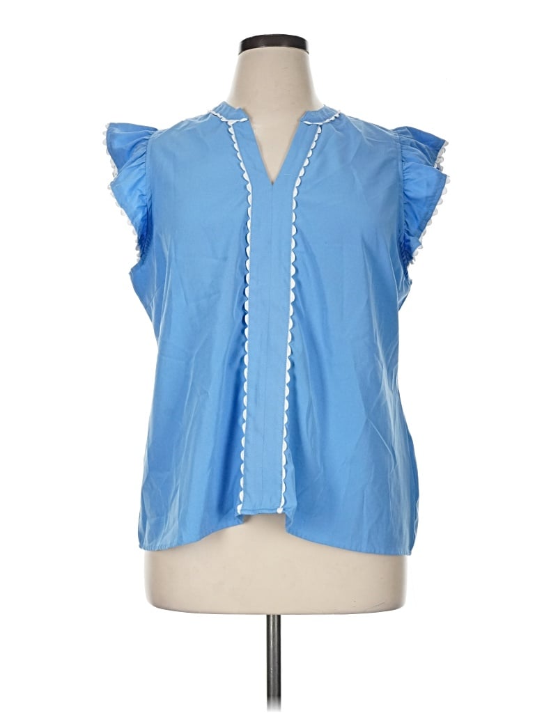 Pre-owned Mary Square Sleeveless Blouse In Blue