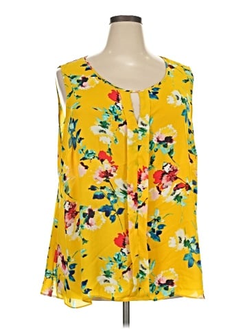 Rose + Olive Sleeveless Blouse (view 1)