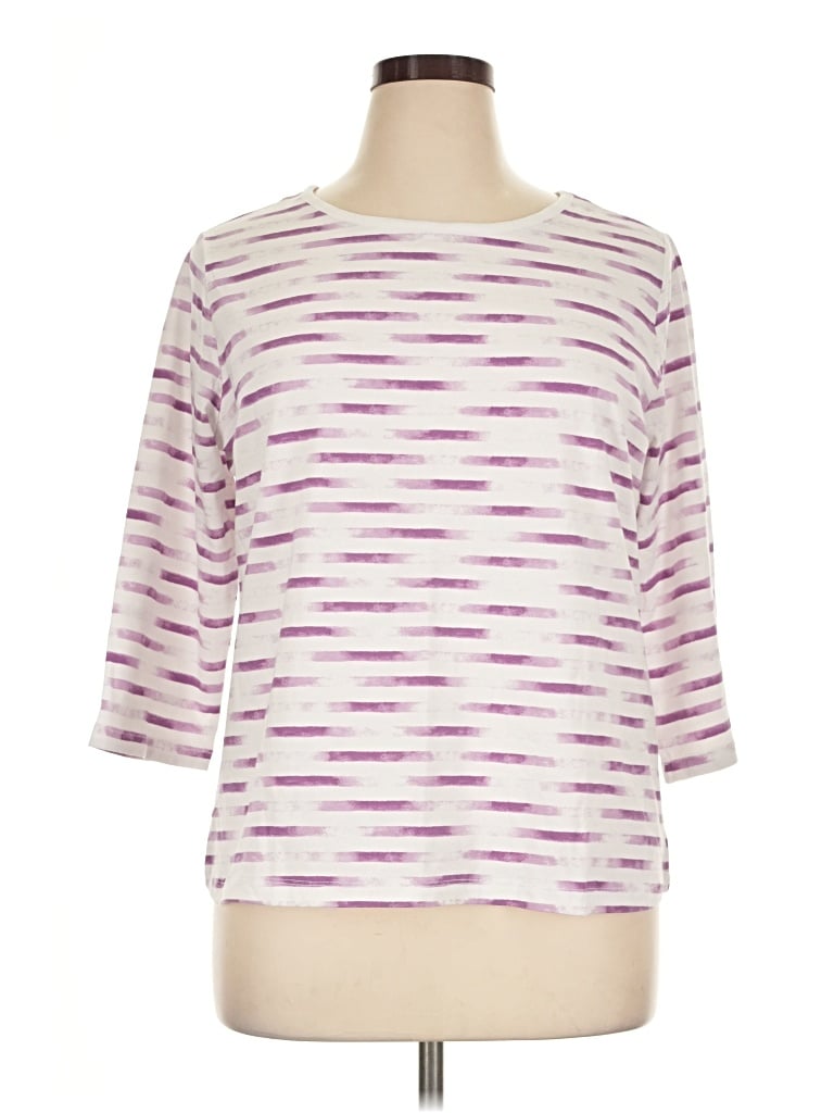 Pre-owned Appleseeds 3/4 Sleeve Top Pink Boatneck Tops