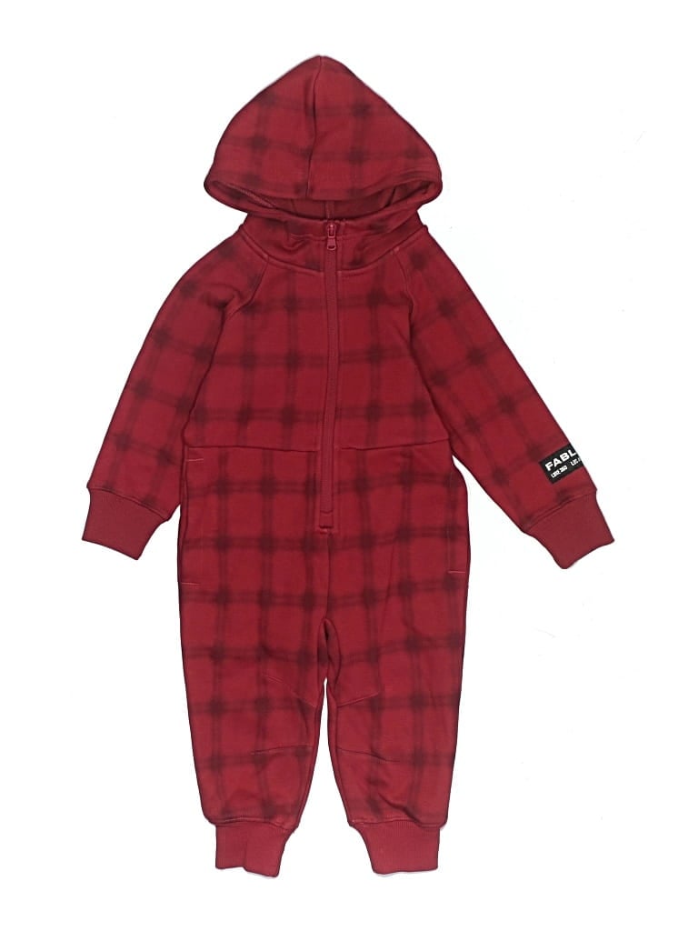 Pre-owned Fabletics Kids' Long Sleeve Onesie In Red