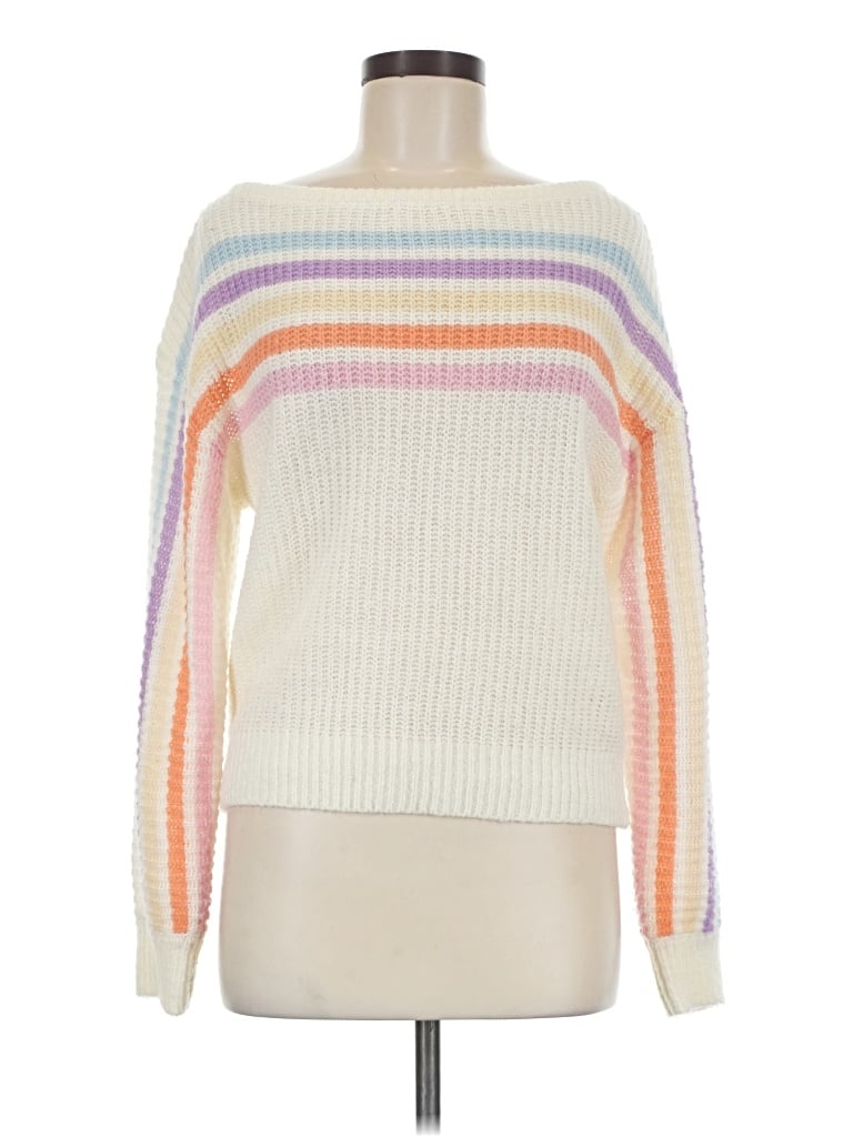 Pre-owned Lush Pullover Sweater In White