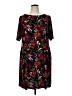 Connected Apparel Floral Black Casual Dress Size 16 - photo 1