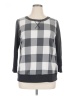 Woman Within Checkered-gingham Gray Pullover Sweater Size 14 (M) - photo 1