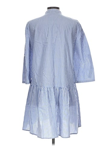 Madewell Button-Front Gathered Mini Dress in Stripe Poplin (view 2)