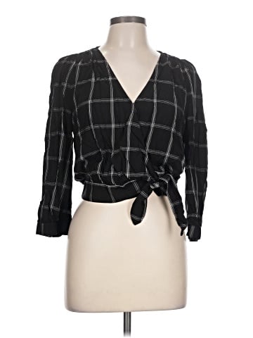 Madewell Wrap Top in Windowpane (view 1)