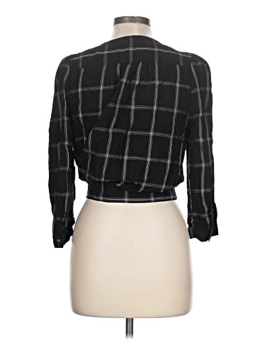 Madewell Wrap Top in Windowpane (view 2)