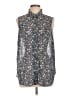 H&M 100% Polyester Paisley Blue Sleeveless Blouse Size 10 - photo 1