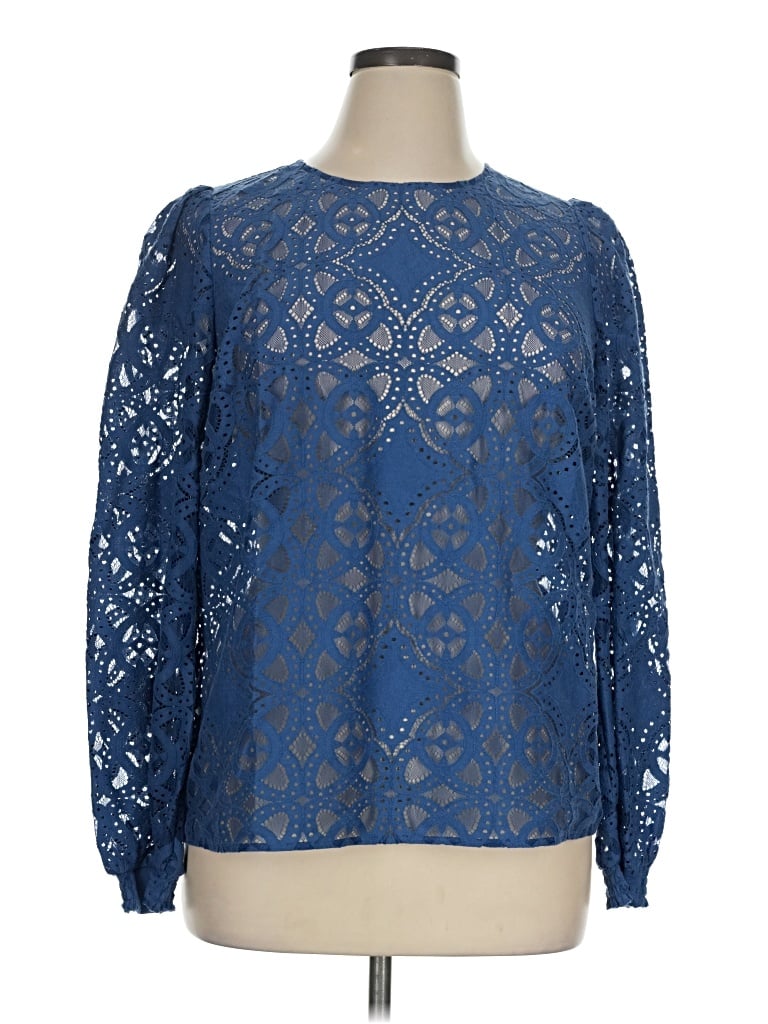 Pre-owned Boden Long Sleeve Blouse In Blue