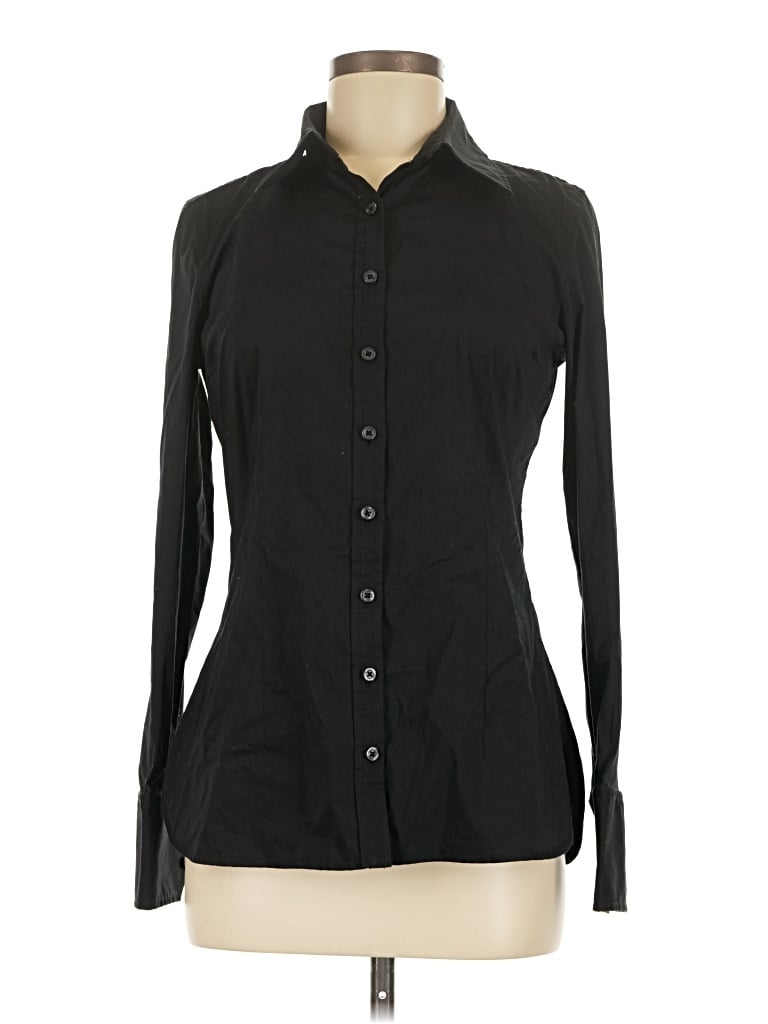 Pre-owned Express Design Studio Long Sleeve Blouse In Black