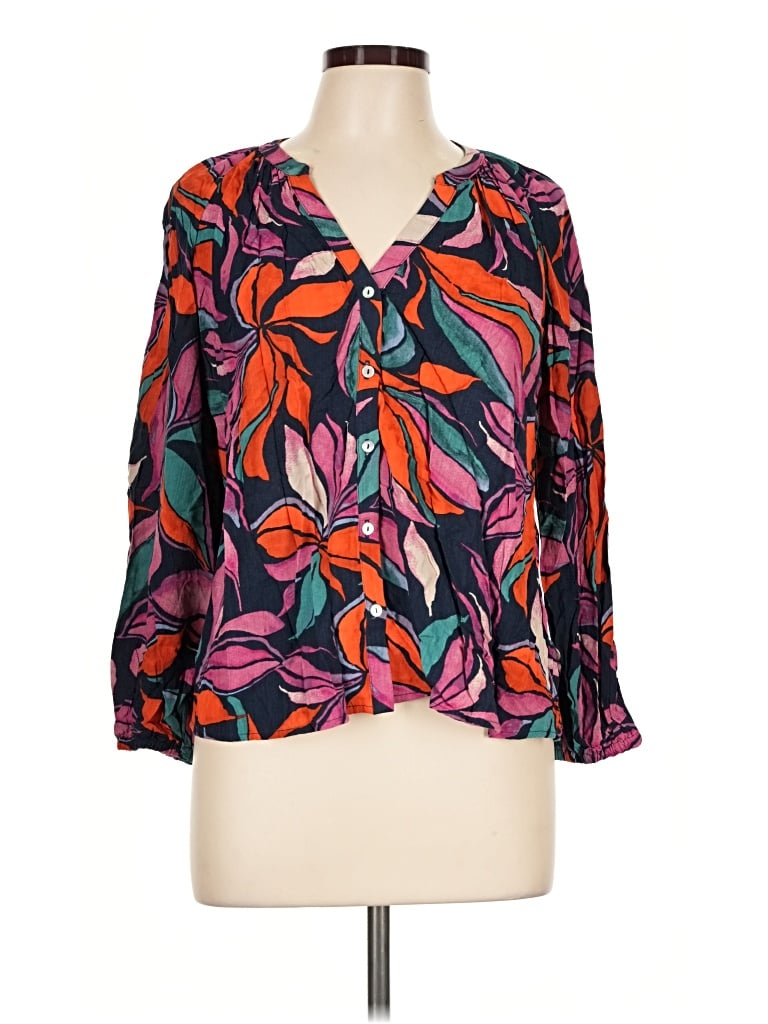 Pre-owned Evereve 3/4 Sleeve Blouse In Orange