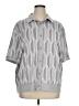 Stylus Chevron-herringbone Gray Short Sleeve Blouse Size XL - photo 1