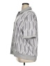 Stylus Chevron-herringbone Gray Short Sleeve Blouse Size XL - photo 5