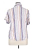 Apt. 9 100% Rayon Stripes White Short Sleeve Button-Down Shirt Size XL - photo 2