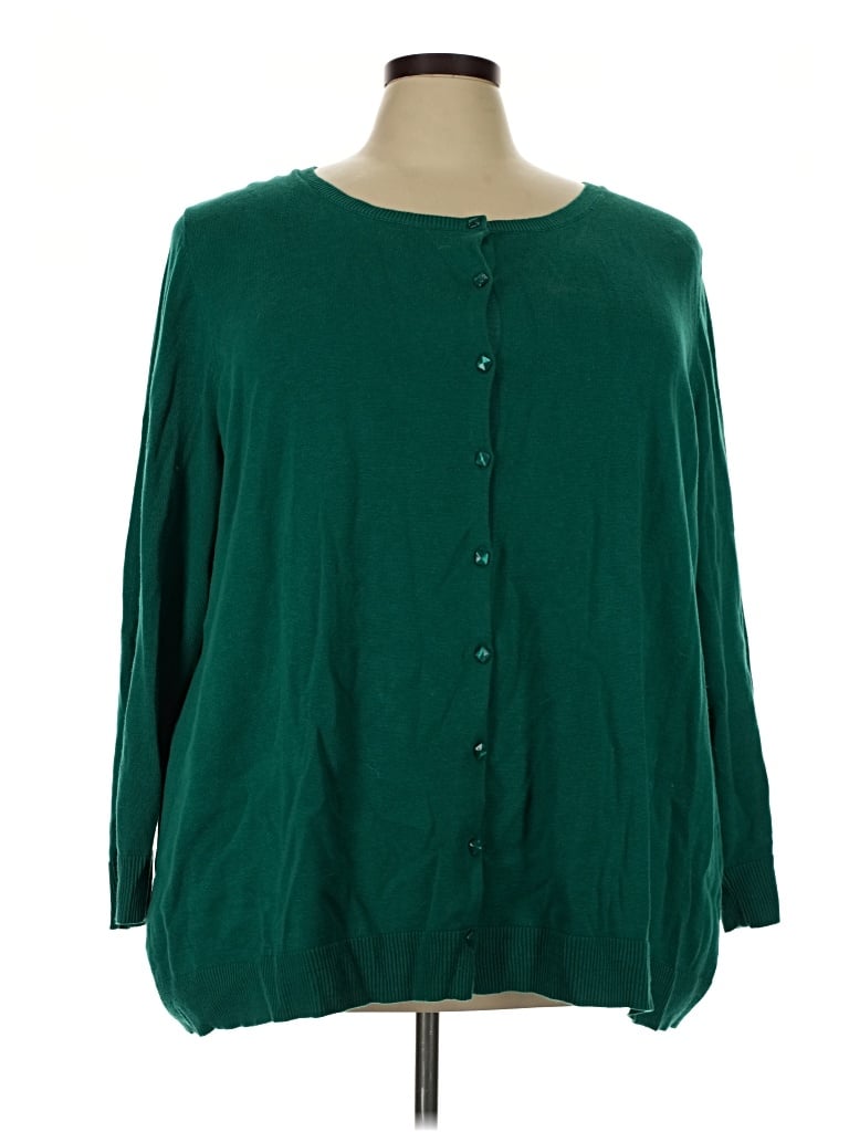 Pre-owned Catherines Cardigan Sweater In Green
