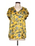 Ellen Tracy 100% Polyester Yellow Short Sleeve Blouse Size L - photo 1