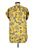 Ellen Tracy 100% Polyester Yellow Short Sleeve Blouse Size L - photo 2