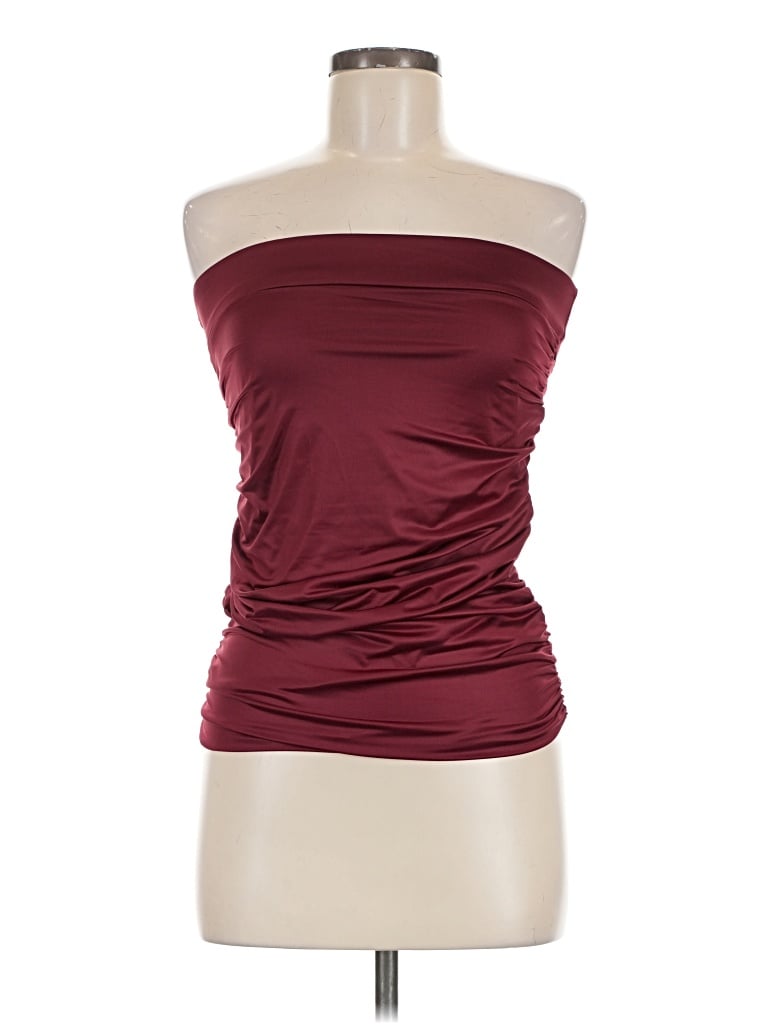 Pre-owned Twenty One Sleeveless Top Burgundy Strapless Neckline Tops