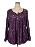 Unbranded Stars Purple Long Sleeve Blouse Size 2X - photo 1