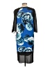 DKNYC 100% Polyester Graphic Blue Cocktail Dress Size 12 - photo 2