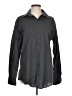 Alfani Solid Black Long Sleeve Button-Down Shirt Size L - photo 1