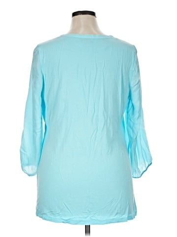 Kaari Blue 3/4 Sleeve Blouse (view 2)