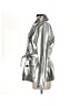 Avec Les Filles 100% Polyurethane Metallic Silver Raincoat Size M - photo 5
